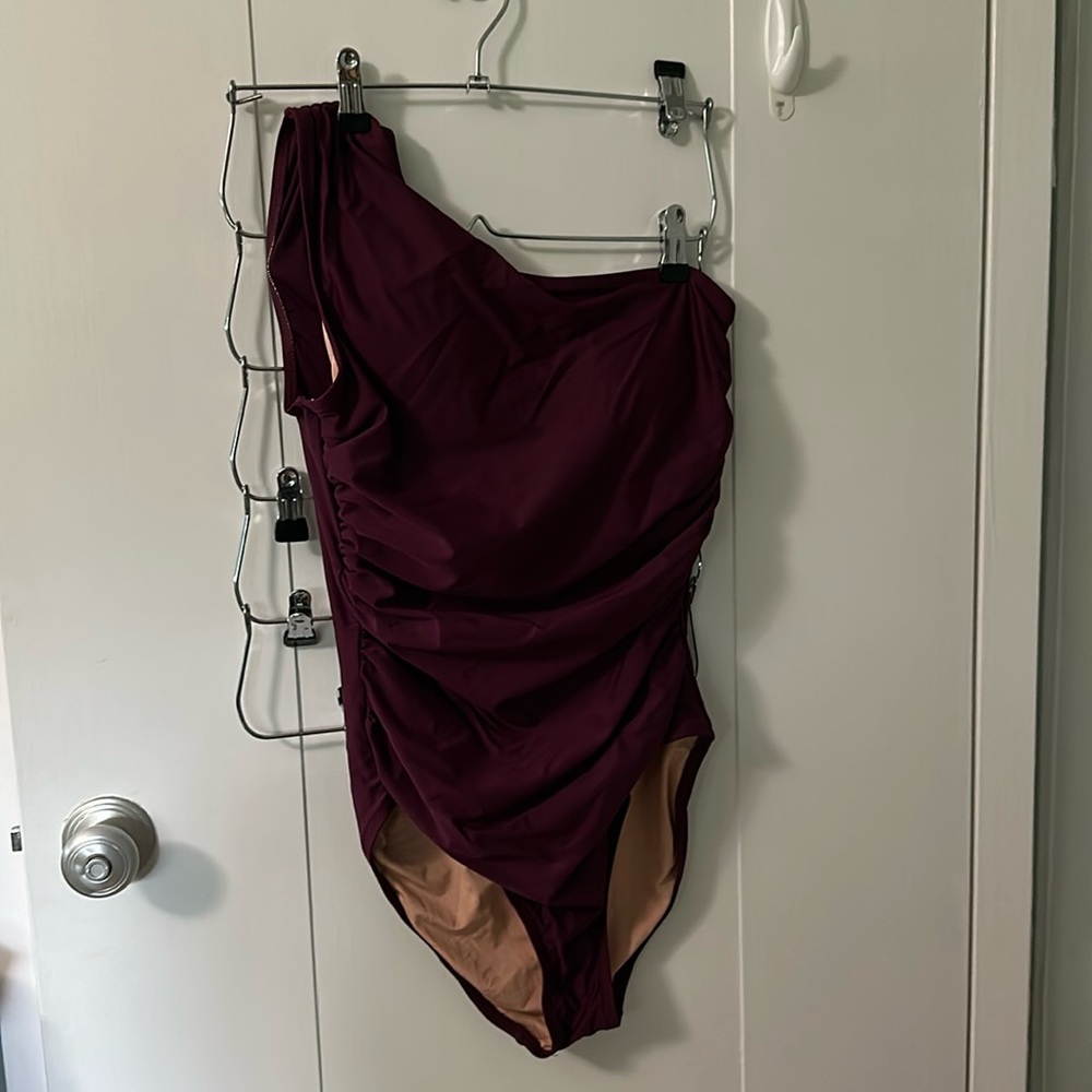 J. Crew One Shoulder Rouched One Piece EUC Sz 10